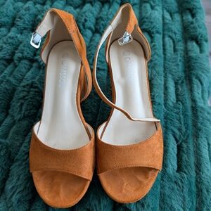 Amazon Orange Heels with Ankle Strap